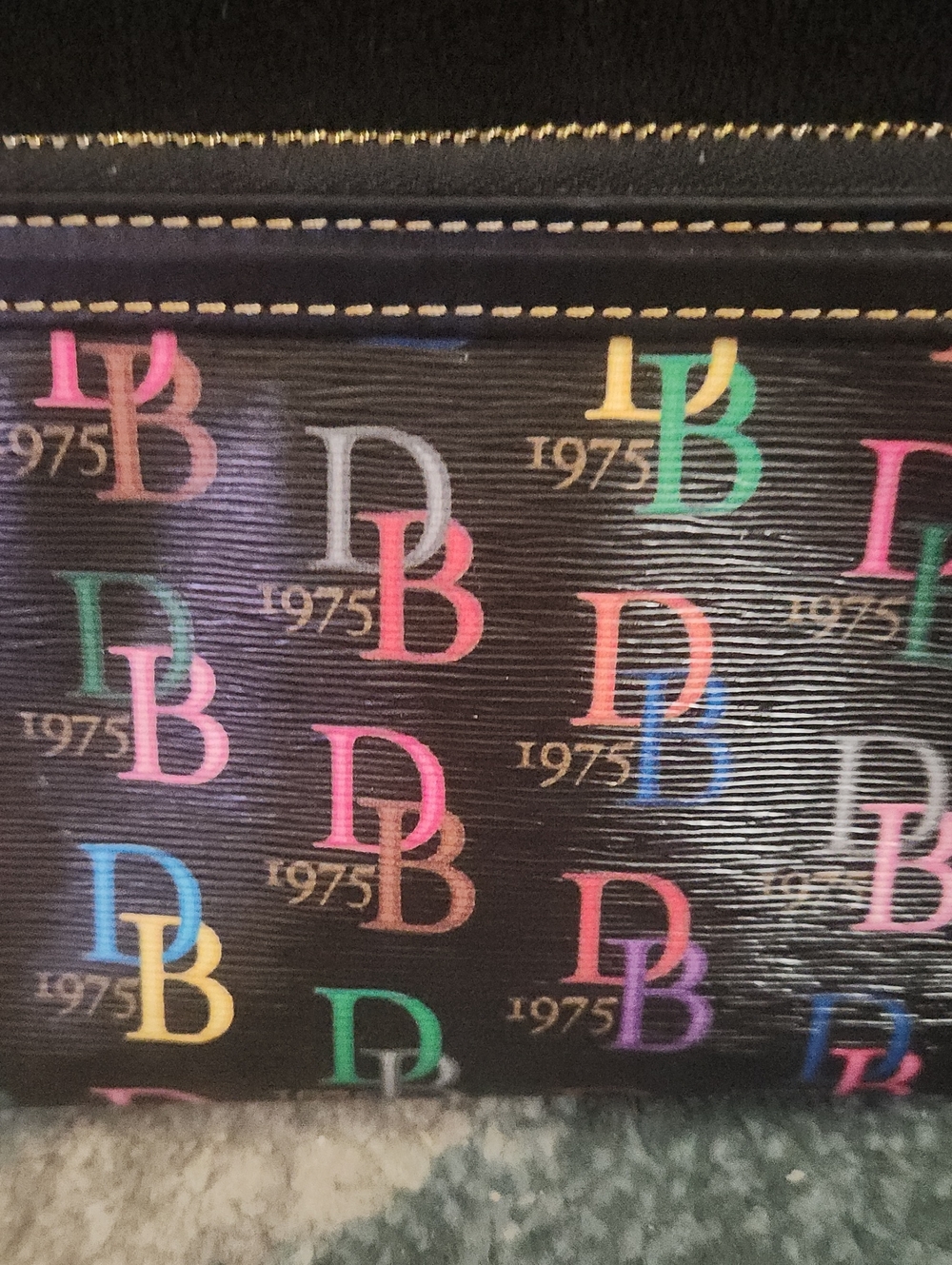 Dooney & Bourke Black Multicolor Logo Wristlet - Picture 4 of 8